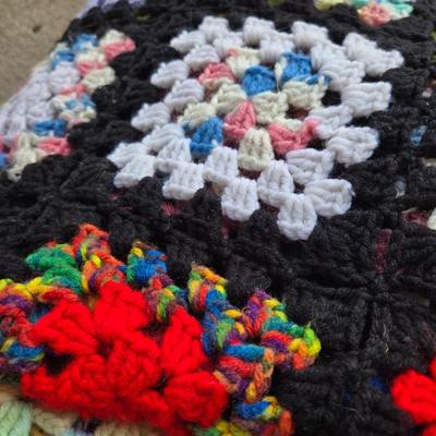 Vintage Large Crocheted Afghan