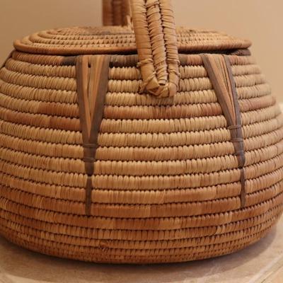 Large Woven Basket with Lid