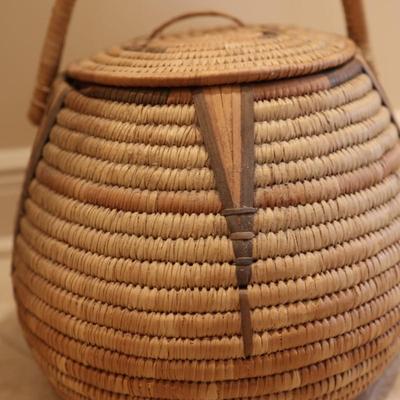 Large Woven Basket with Lid
