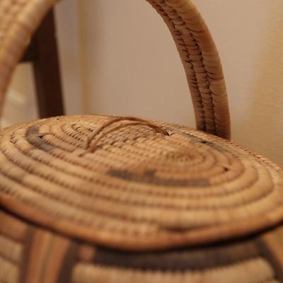 Large Woven Basket with Lid