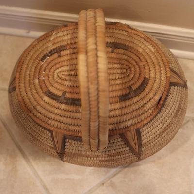 Large Woven Basket with Lid