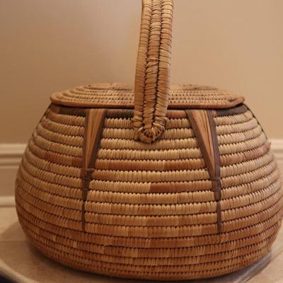 Large Woven Basket with Lid