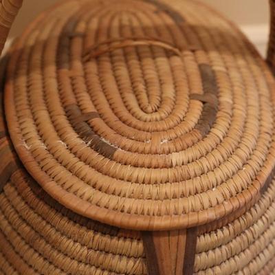 Large Woven Basket with Lid
