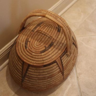 Large Woven Basket with Lid
