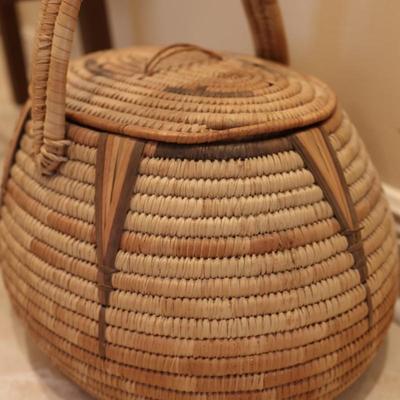 Large Woven Basket with Lid