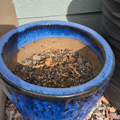 Blue Ceramic Planter