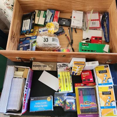Office School Supply Lot Pencils Ink Pens Tape Note Pads Books Markers