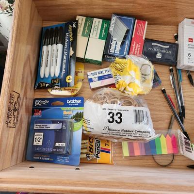 Office School Supply Lot Pencils Ink Pens Tape Note Pads Books Markers