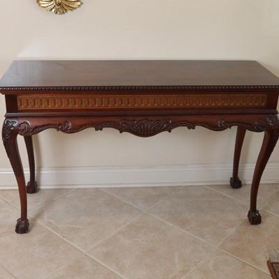 Chippendale Carved Mahogany Console or Sofa Table