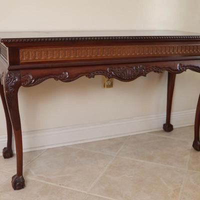 Chippendale Carved Mahogany Console or Sofa Table