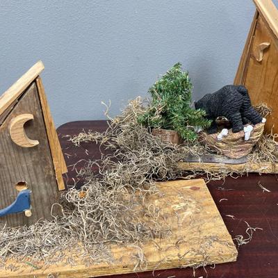 Wood decorative bird houses
