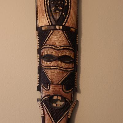 Carved Wood Masks Wall Hangings