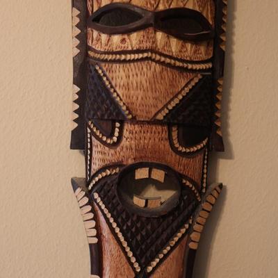 Carved Wood Masks Wall Hangings