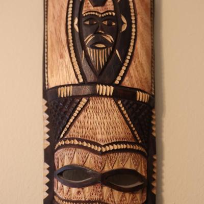 Carved Wood Masks Wall Hangings