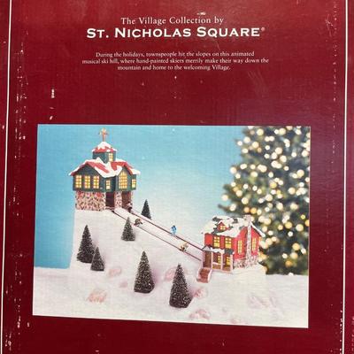 St. Nicholas Square Ski hill, tree house, deer and fountain