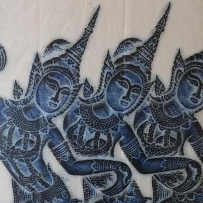 Vintage Thai Temple on Rice Paper