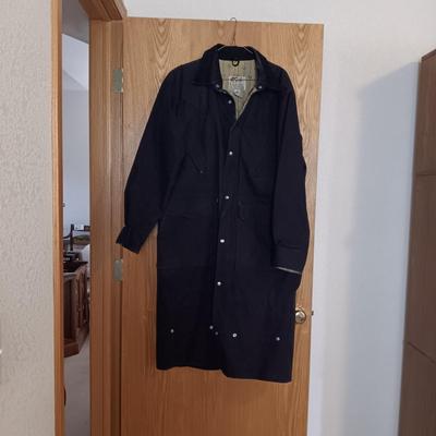 BLACK CANVAS WESTERN DUSTER COAT SIZE MEDIUM