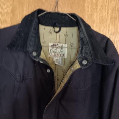 BLACK CANVAS WESTERN DUSTER COAT SIZE MEDIUM