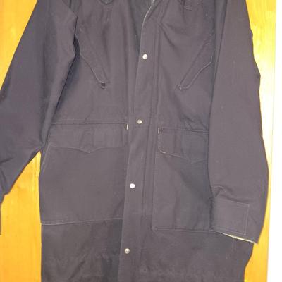 BLACK CANVAS WESTERN DUSTER COAT SIZE MEDIUM