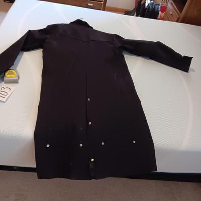 BLACK CANVAS WESTERN DUSTER COAT SIZE MEDIUM