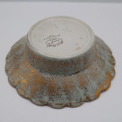 STANGL Hand Painted Pottery Antique Gold Fluted