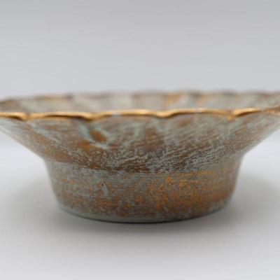 STANGL Hand Painted Pottery Antique Gold Fluted