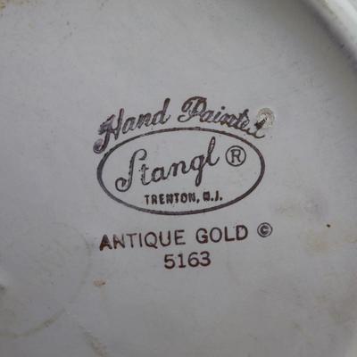STANGL Hand Painted Pottery Antique Gold Fluted