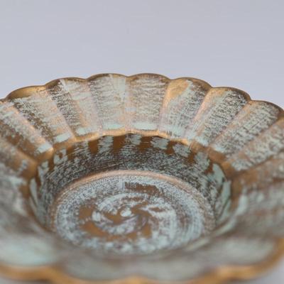STANGL Hand Painted Pottery Antique Gold Fluted
