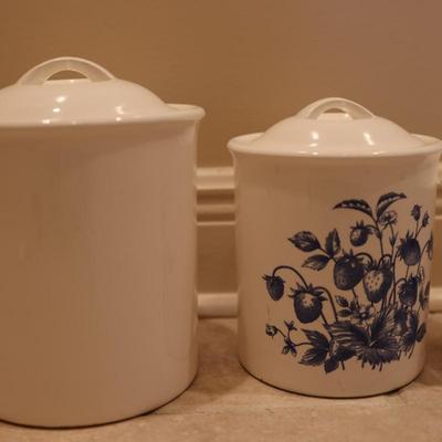 Lord & Taylor Four Blue & White Cannisters