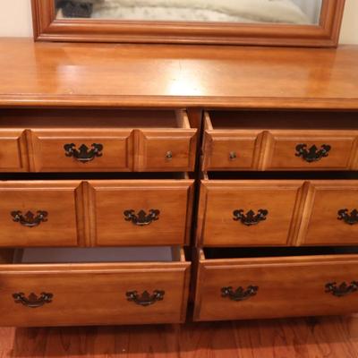 Vintage Harmony House Six Drawer Dresser with Mirror