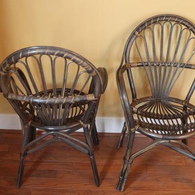 Pair of Vintage Bamboo Arm Chairs (See Details)