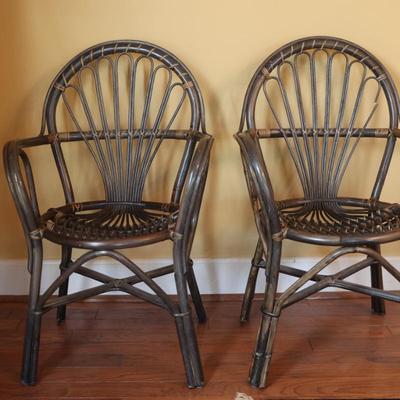 Pair of Vintage Bamboo Arm Chairs (See Details)
