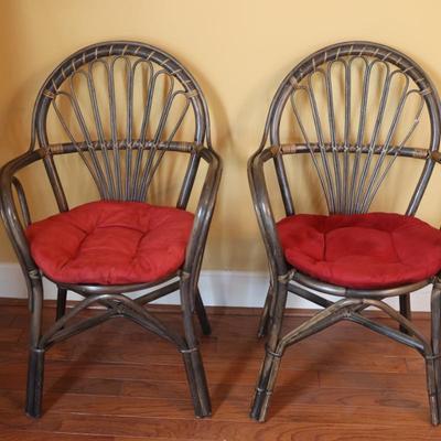Pair of Vintage Bamboo Arm Chairs (See Details)