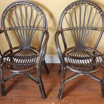 Pair of Vintage Bamboo Arm Chairs (See Details)