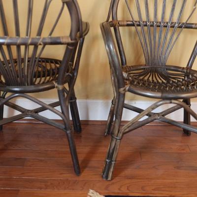 Pair of Vintage Bamboo Arm Chairs (See Details)