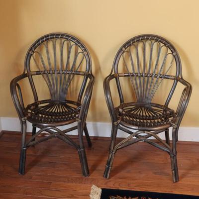 Pair of Vintage Bamboo Arm Chairs (See Details)