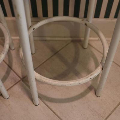 Pair of Mid-Century Wood & Metal Stools
