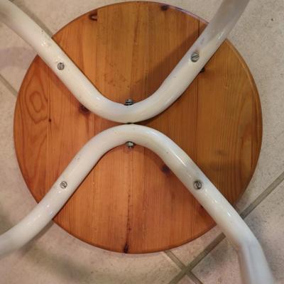 Pair of Mid-Century Wood & Metal Stools