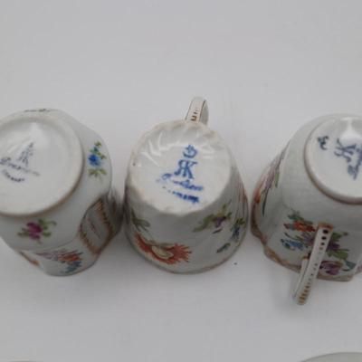 Richard Klemm Dresden Floral Demitasse Cups & Saucers