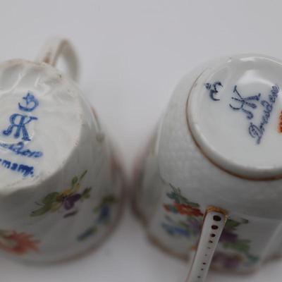 Richard Klemm Dresden Floral Demitasse Cups & Saucers