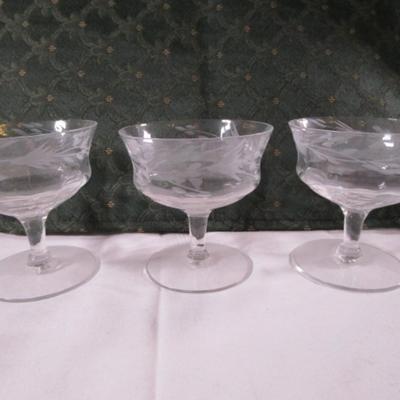 3 Vintage crystal sherbet glass