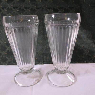 Vintage 2 footed soda fountain glasses