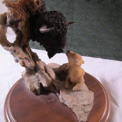 Buffalo Head statuette with calf, Compliments the Tatanka statuette #26