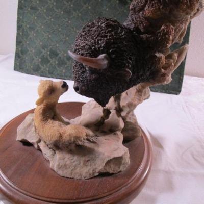 Buffalo Head statuette with calf, Compliments the Tatanka statuette #26