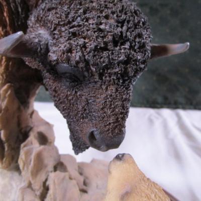 Buffalo Head statuette with calf, Compliments the Tatanka statuette #26