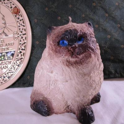 Cat plaque & cat candle