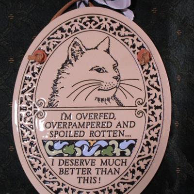 Cat plaque & cat candle