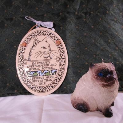 Cat plaque & cat candle