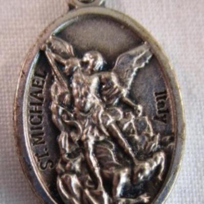St. Michael's medallion, dragon pendant, diabetic keychain(new in pkg)