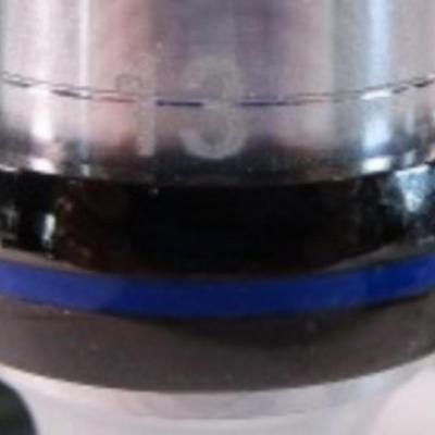 Black men's ring with blue inlay strip